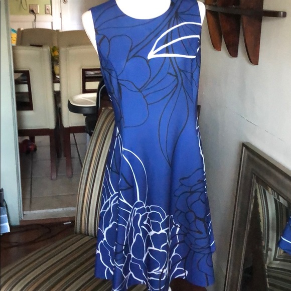 royal blue black and white dress